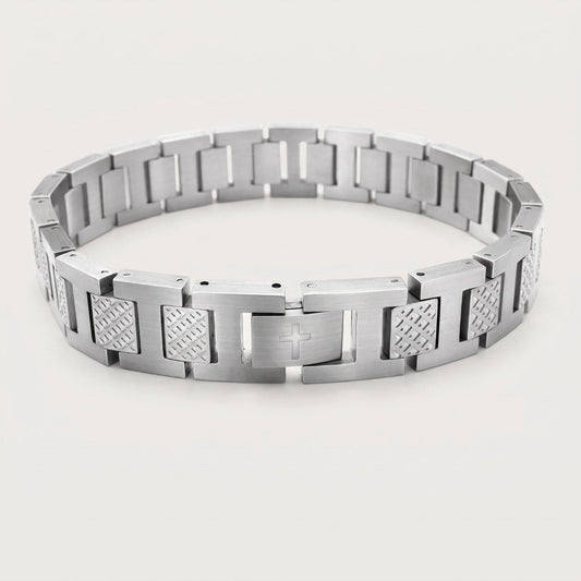 Kreuz Armband Silber aus 316L Edelstahl
