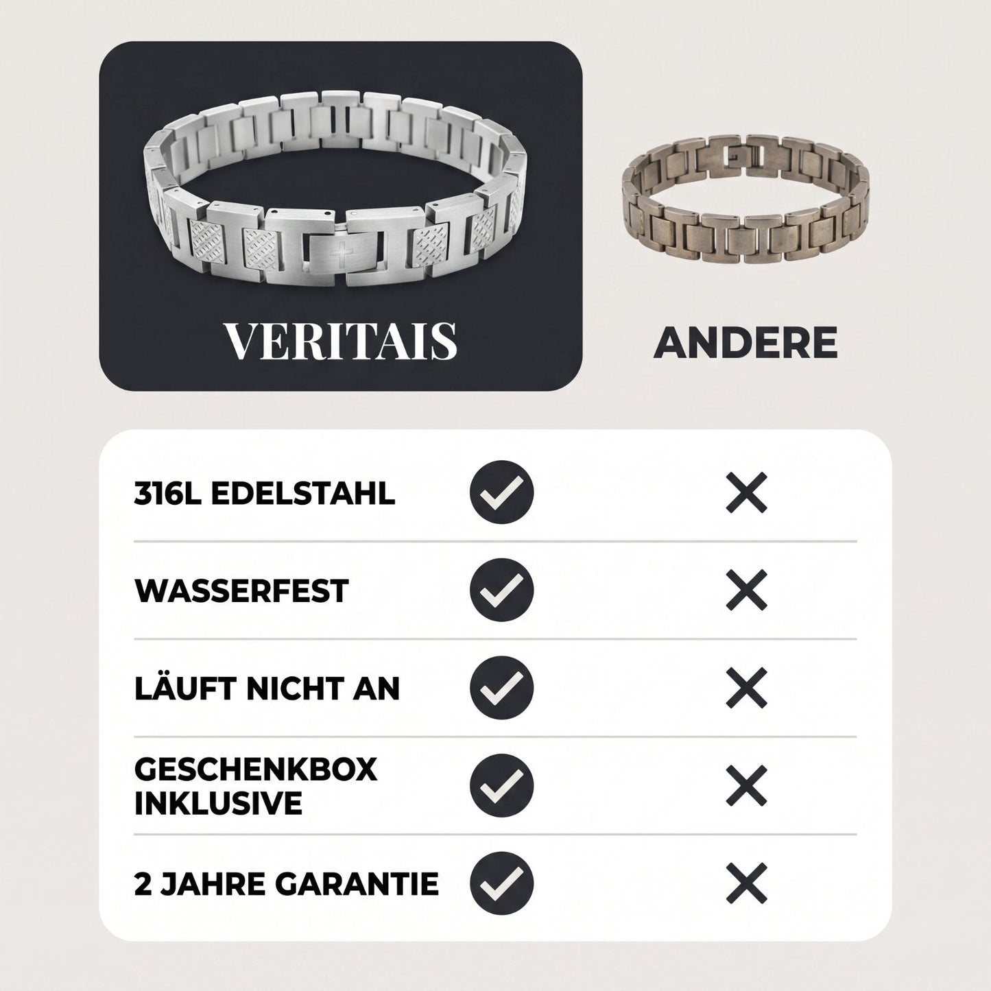 Veritais im Vergleich zu anderen Armbaendern